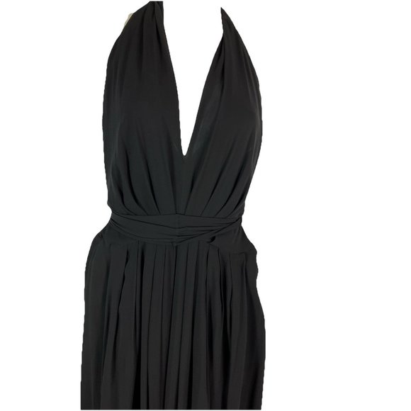 6 Donna Karan Black Label Signature Cocktail Jumpsuit Halter Open Back